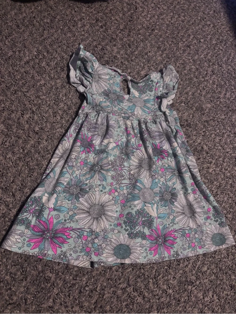2 piece Girls floral print ruffle sleeve shirts